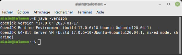 vérification java sous linux