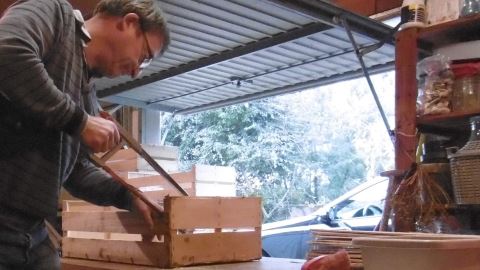 découpe des flans de cagettes