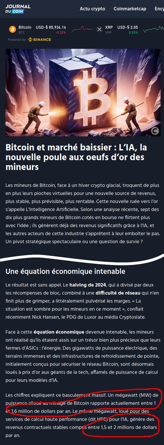 Le Bitcoin face à l'IA